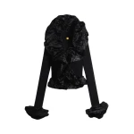 Schiaparelli Sculptural Ruffle Cardigan Knitwear in Schiaparelli Authentic Luxury Fashion at Coveti