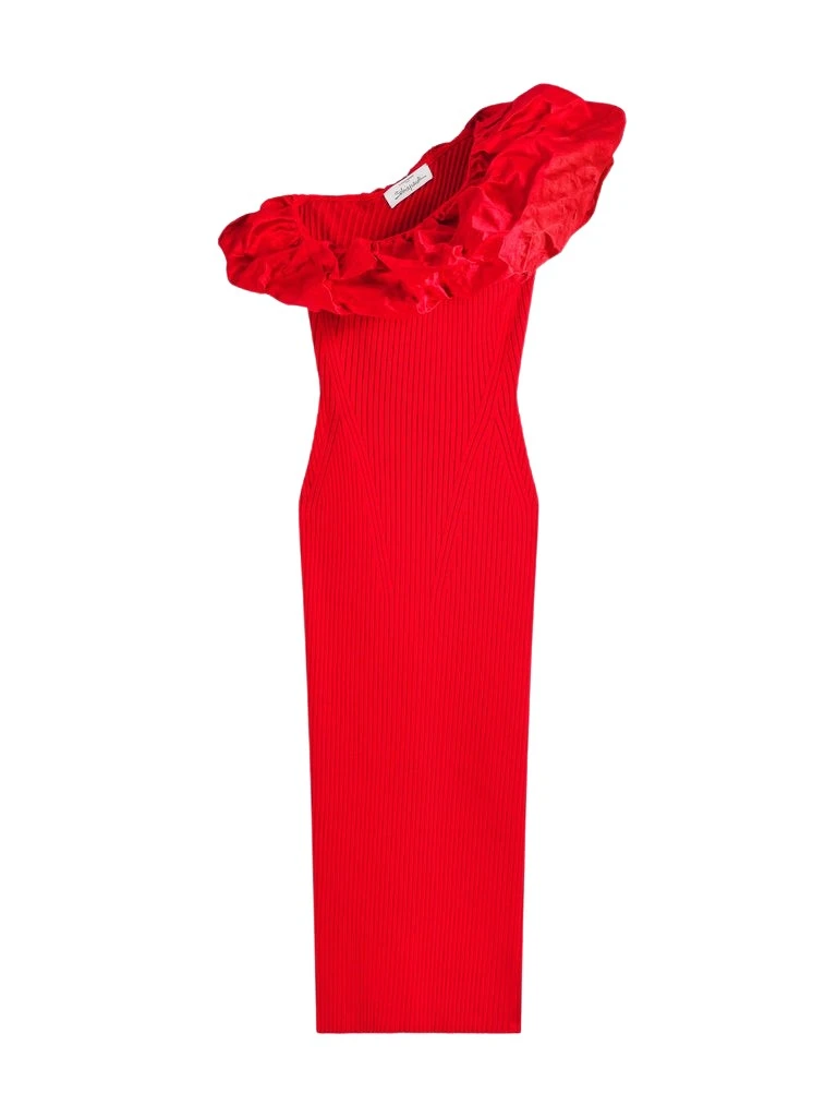 Schiaparelli-Sculptural-Ruffle-Dress-569200_nobg Schiaparelli Sculptural Ruffle Dress Dresses in Schiaparelli Authentic Luxury Fashion at Coveti