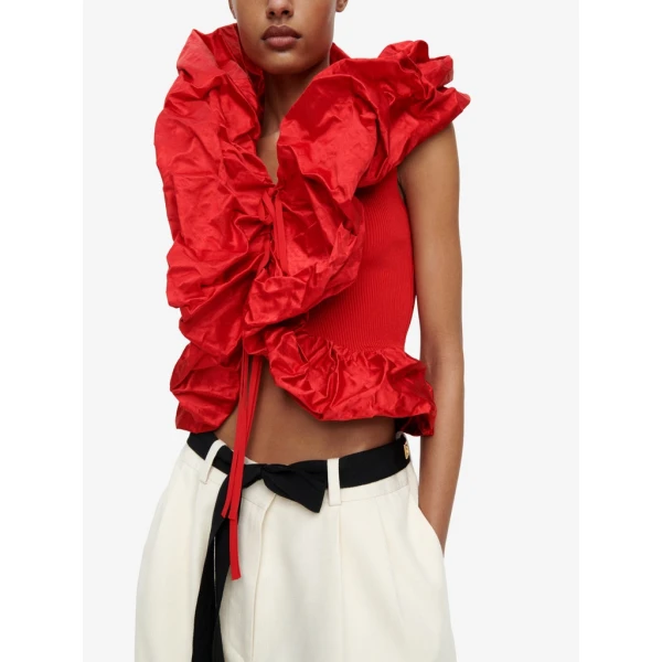 Schiaparelli Sculptural Ruffle Top Tops in Schiaparelli Authentic Luxury Fashion at Coveti