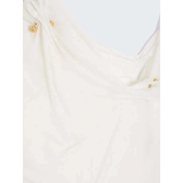 Schiaparelli Sheer Draped Top Tops in Schiaparelli Authentic Luxury Fashion at Coveti