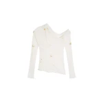 Schiaparelli Sheer Draped Top Tops in Schiaparelli Authentic Luxury Fashion at Coveti