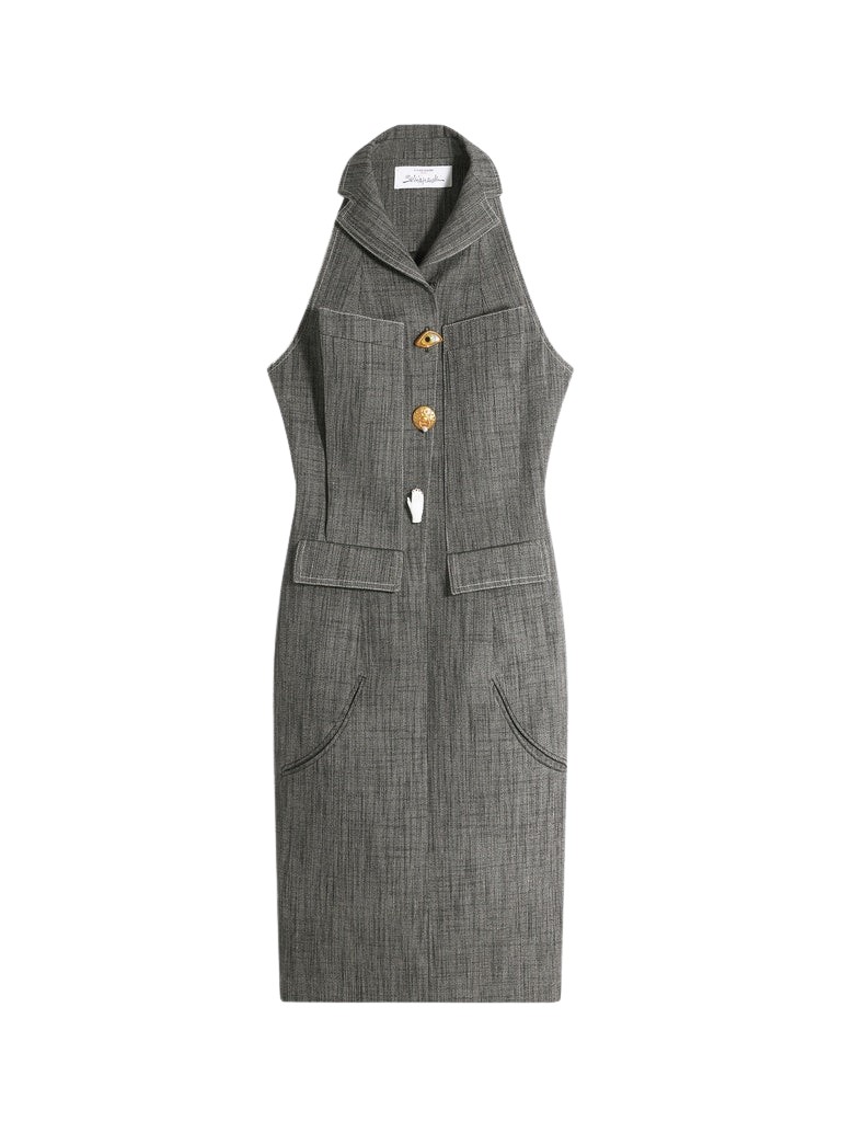 Schiaparelli-Tailored-Dress-320459_nobg Schiaparelli Tailored Dress Dresses in Schiaparelli Authentic Luxury Fashion at Coveti