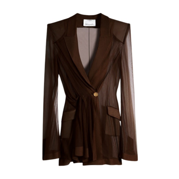 Schiaparelli Transparent Crossover Jacket Jackets in Schiaparelli Authentic Luxury Fashion at Coveti