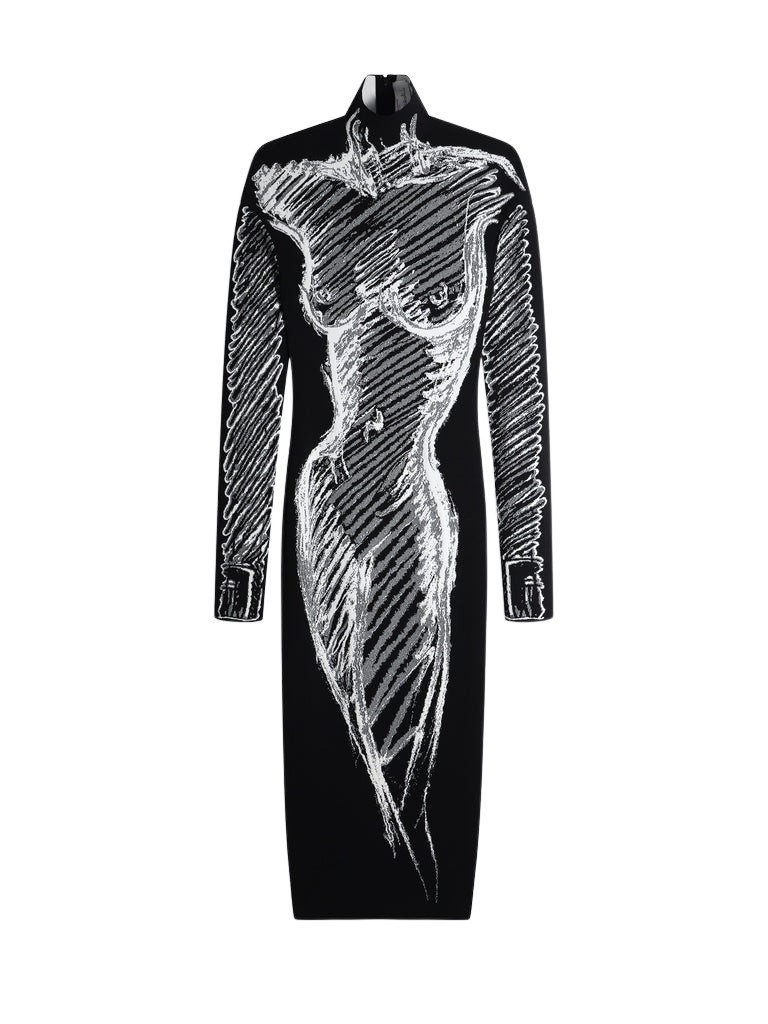 Schiaparelli Trompe L'Oeil Dress Dresses in Schiaparelli Authentic Luxury Fashion at Coveti