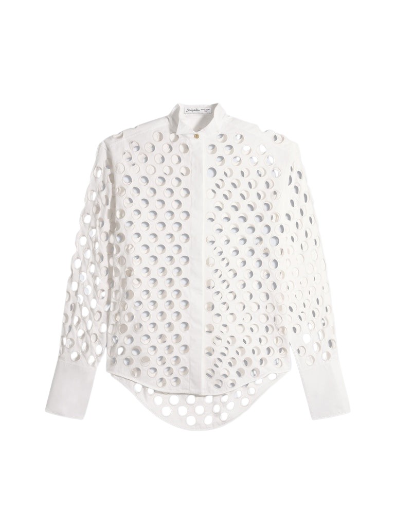 Schiaparelli Tuxedo Shirt Tops in Schiaparelli Authentic Luxury Fashion at Coveti