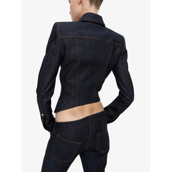 Schiaparelli Wave Denim Jacket Jackets in Schiaparelli Authentic Luxury Fashion at Coveti