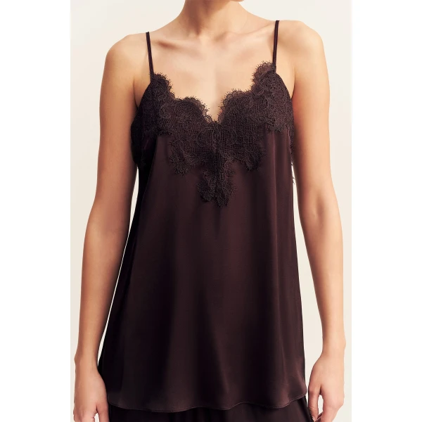 Simona Lace Cami - Espresso - Image 9