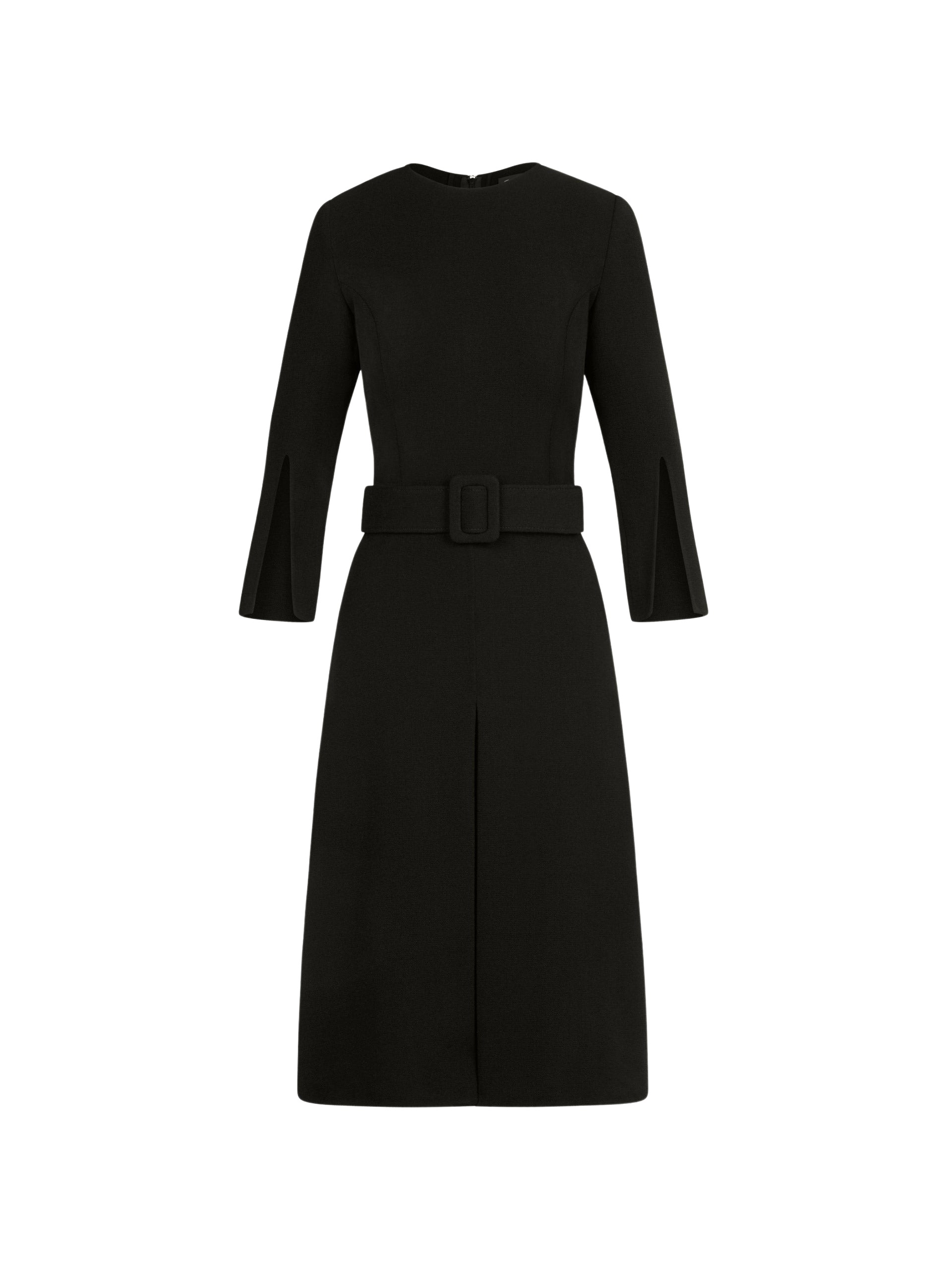 Oscar de la Renta Split-Sleeve Wool-Blend Dress