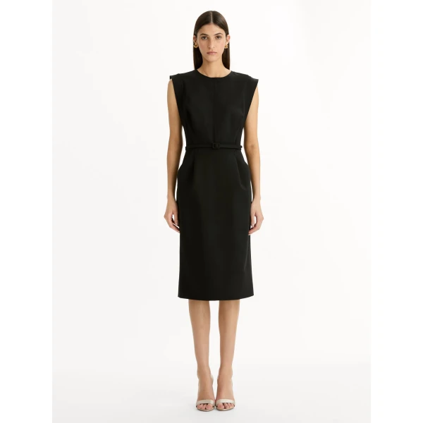 Oscar de la Renta Stitch-Detailed Wool-Blend Pencil Dress - Dresses - American Luxury Evening Wear at Coveti