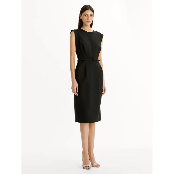 Oscar de la Renta Stitch-Detailed Wool-Blend Pencil Dress - Dresses - American Luxury Evening Wear at Coveti