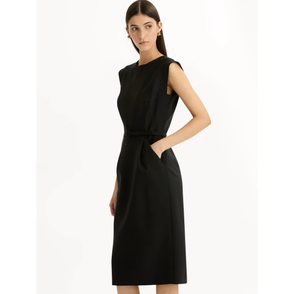 Oscar de la Renta Stitch-Detailed Wool-Blend Pencil Dress - Dresses - American Luxury Evening Wear at Coveti