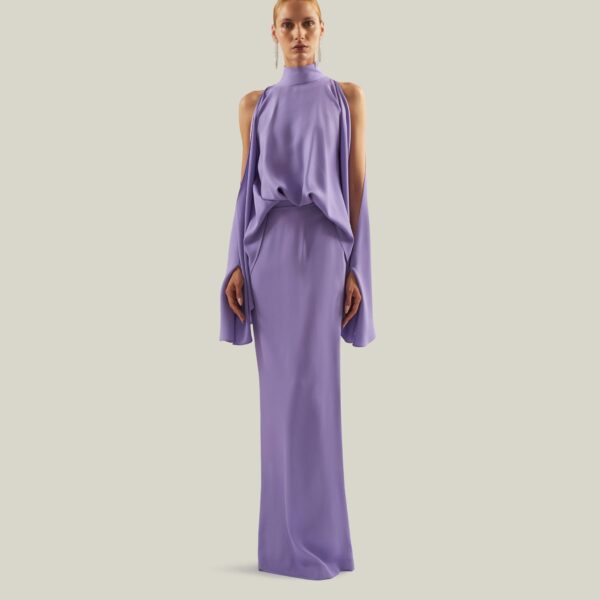 Taller Marmo Bacall Dress In Lavender - Dresses - Italian Luxury Evening Wear at Coveti