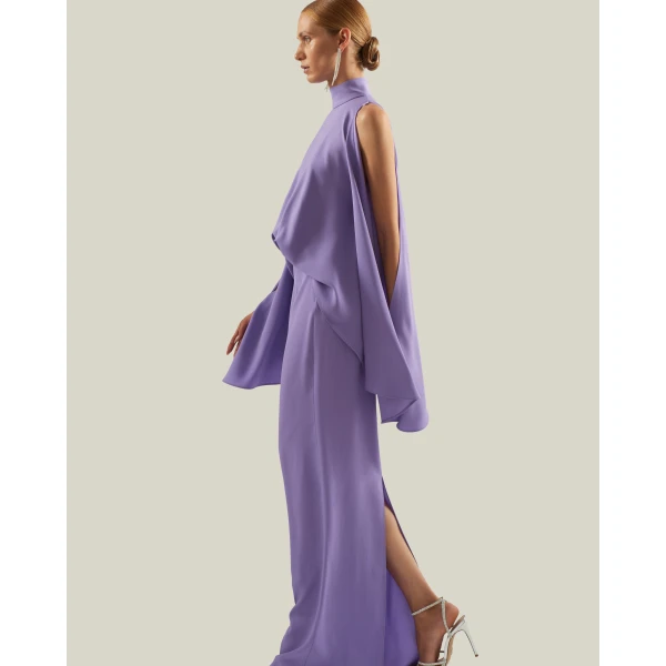 Taller Marmo Bacall Dress In Lavender, view 4