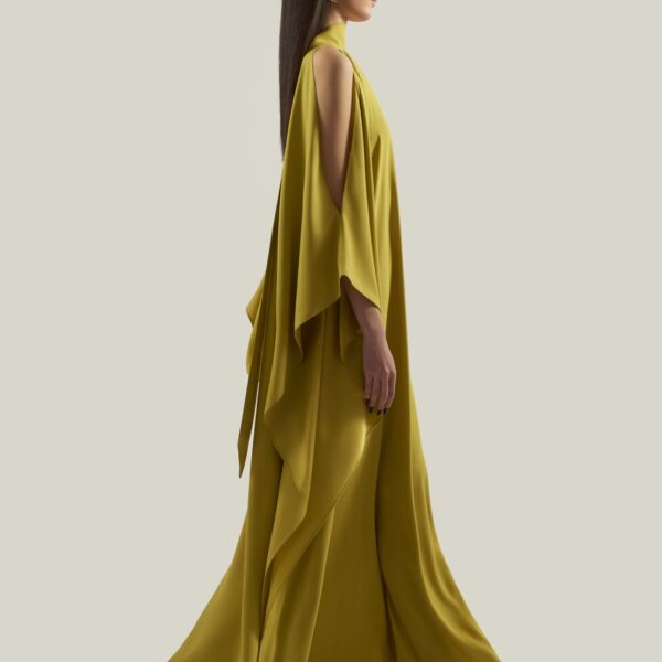 Taller Marmo Barths Kaftan In Gold Kiwi - Dresses - Italian Luxury Evening Wear at Coveti