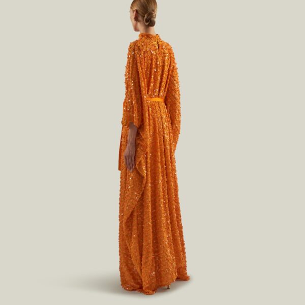Taller Marmo Caracciolo Kaftan In Mandarin - Dresses - Italian Luxury Evening Wear at Coveti
