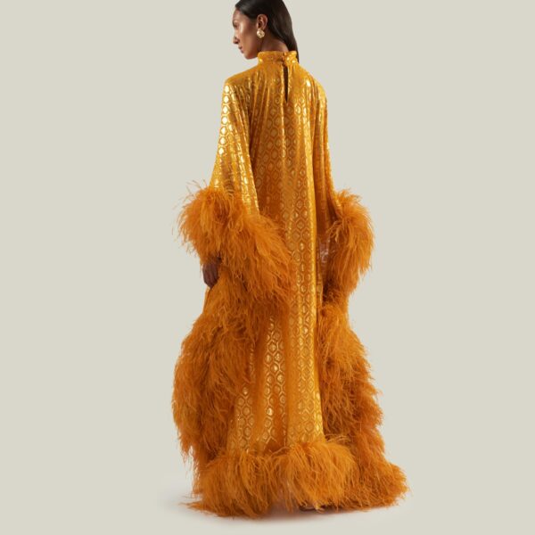 Taller Marmo Casta Diva Opulence Kaftan In Marigold - Dresses - Italian Luxury Evening Wear at Coveti