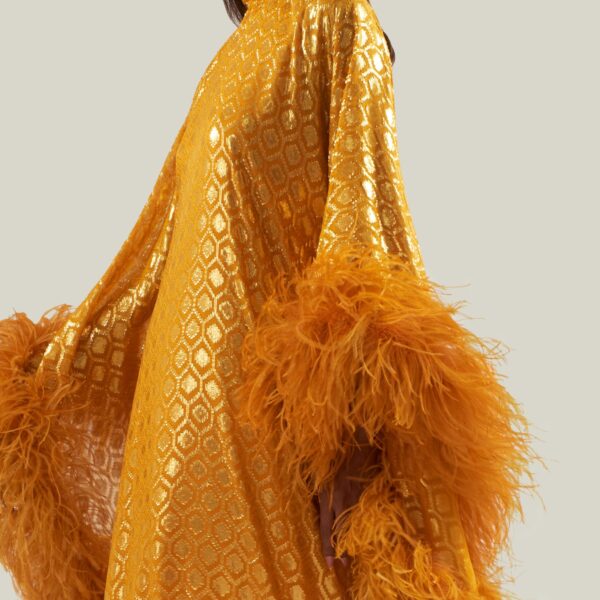 Taller Marmo Casta Diva Opulence Kaftan In Marigold - Dresses - Italian Luxury Evening Wear at Coveti