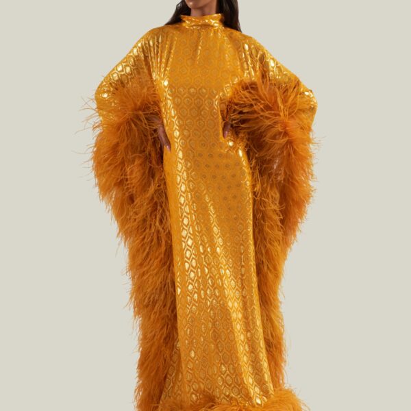 Taller Marmo Casta Diva Opulence Kaftan In Marigold - Dresses - Italian Luxury Evening Wear at Coveti