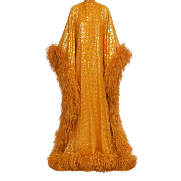 Taller Marmo Casta Diva Opulence Kaftan In Marigold - Dresses - Italian Luxury Evening Wear at Coveti