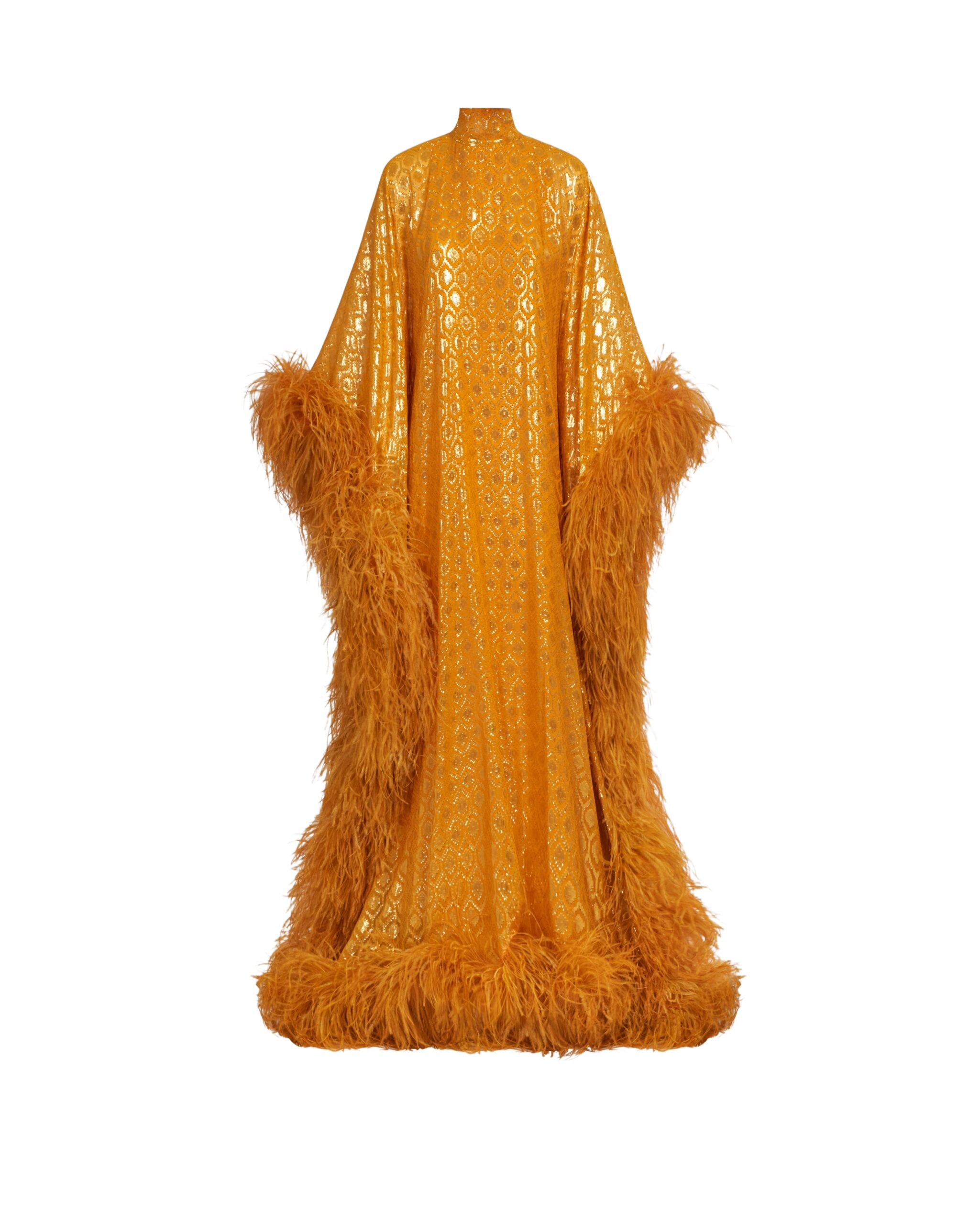 Taller Marmo Casta Diva Opulence Kaftan In Marigold - Dresses - Italian Luxury Evening Wear at Coveti