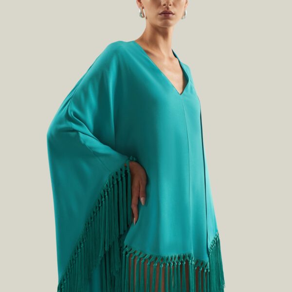 Taller Marmo Cecil Kaftan In Turquoise - Dresses - Italian Luxury Evening Wear at Coveti