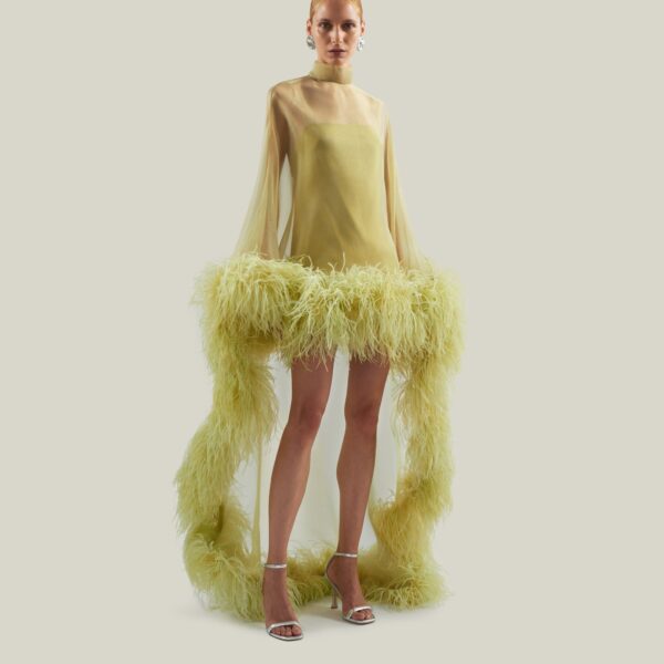 Taller Marmo Daisy Kaftan In Gold Kiwi - Dresses - Italian Luxury Evening Wear at Coveti