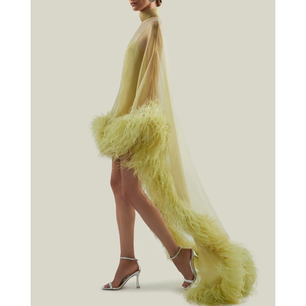 Taller Marmo Daisy Kaftan In Gold Kiwi, view 5