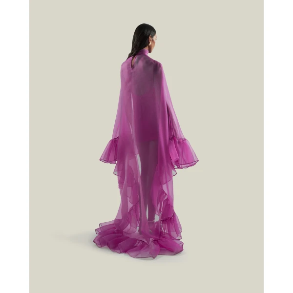 Taller Marmo Lady Bird Kaftan In Pomegranate, view 3