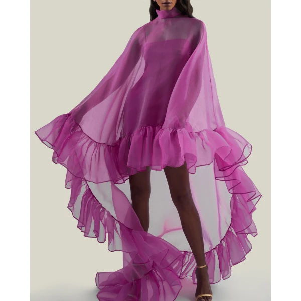Taller Marmo Lady Bird Kaftan In Pomegranate, view 7