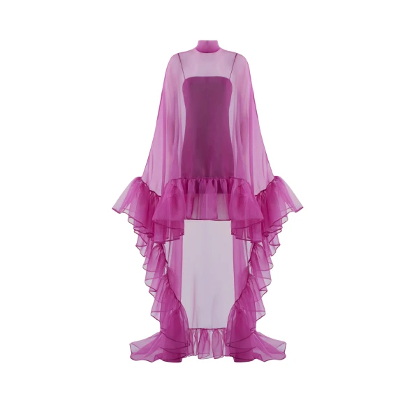 Taller Marmo Lady Bird Kaftan In Pomegranate - Dresses - Italian Luxury Evening Wear at Coveti