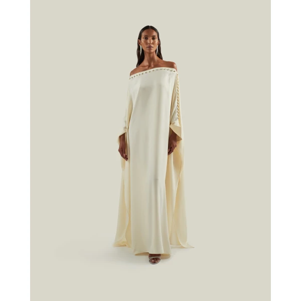 Taller Marmo Mila Kaftan In Latte, view 2