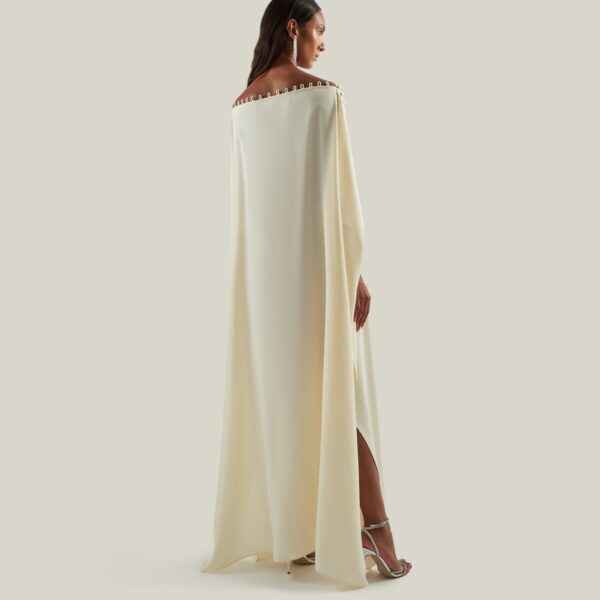 Taller Marmo Mila Kaftan In Latte - Dresses - Italian Luxury Evening Wear at Coveti