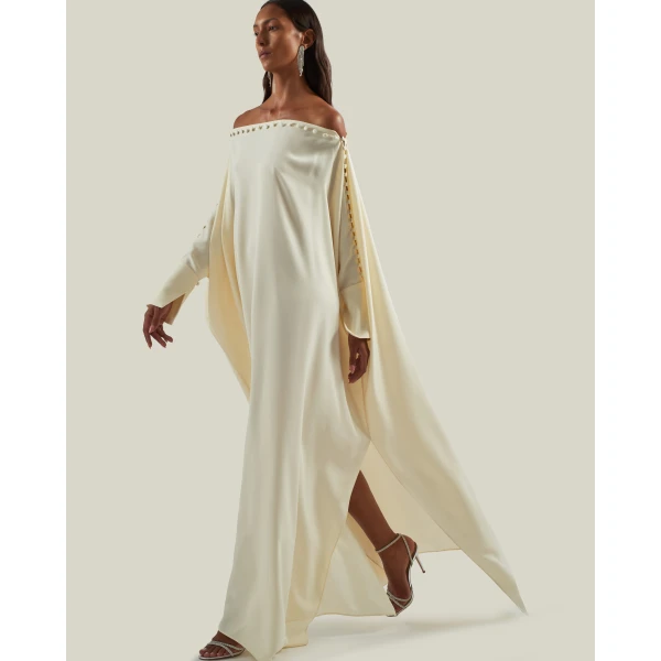 Taller Marmo Mila Kaftan In Latte, view 4