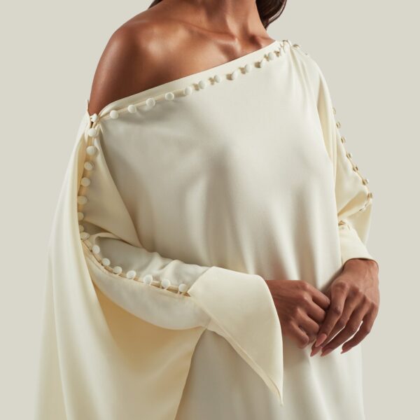 Taller Marmo Mila Kaftan In Latte - Dresses - Italian Luxury Evening Wear at Coveti