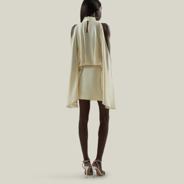 Taller Marmo Mini Bacall Dress In Latte - Dresses - Italian Luxury Evening Wear at Coveti