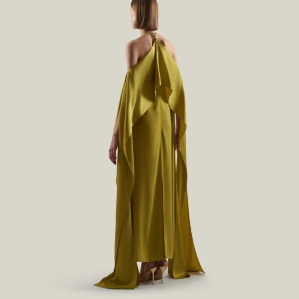 Taller Marmo Nan Dress In Gold Kiwi - Dresses - Italian Luxury Evening Wear at Coveti