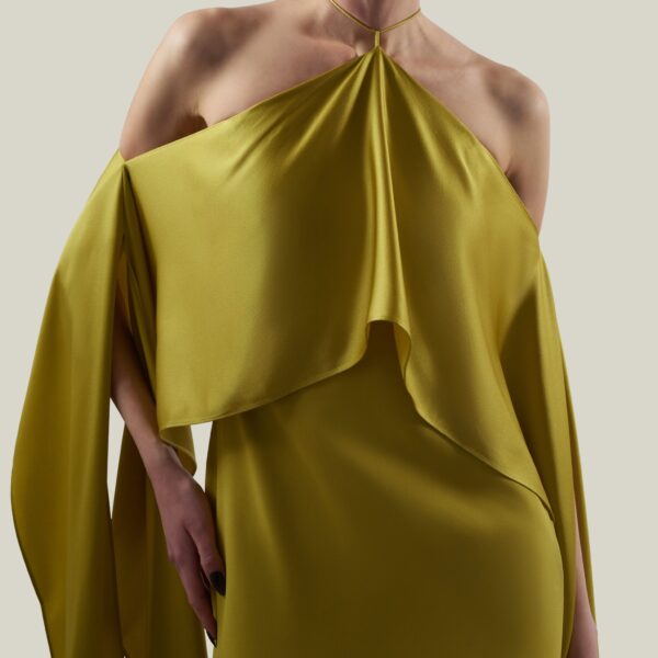 Taller Marmo Nan Dress In Gold Kiwi - Dresses - Italian Luxury Evening Wear at Coveti
