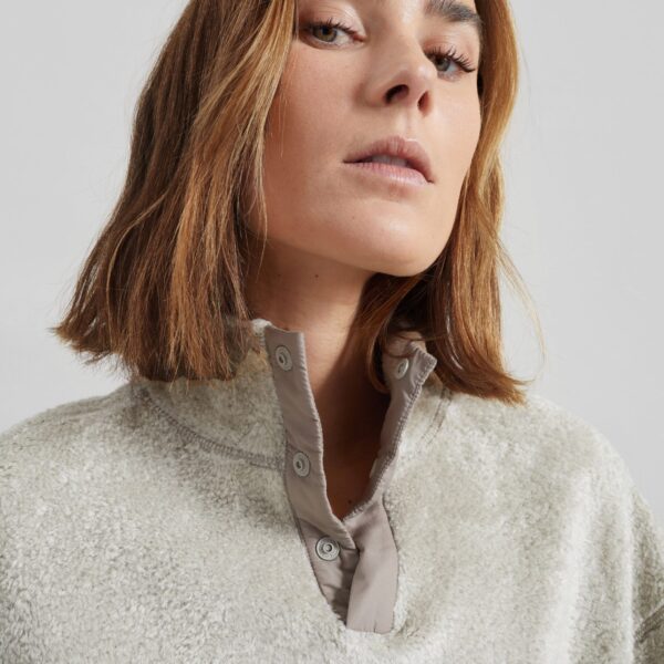 The Frankie Shop Amomento Fluffy Oversized Half Neck Pullover - Grey - Oversized Minimalist Tops in Grey - Shop at Coveti