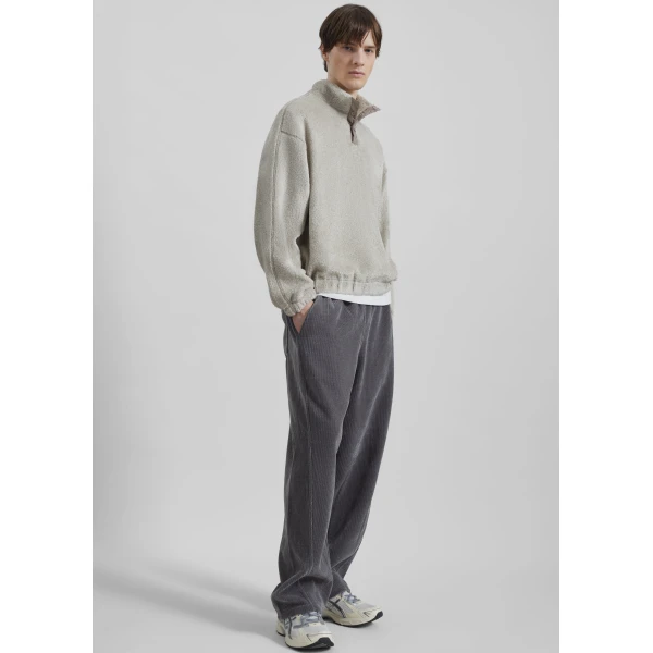 The Frankie Shop Amomento Fluffy Oversized Half Neck Pullover – Grey Top, view 6