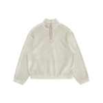 The Frankie Shop Amomento Fluffy Oversized Half Neck Pullover - Grey - Oversized Minimalist Tops in Grey - Shop at Coveti
