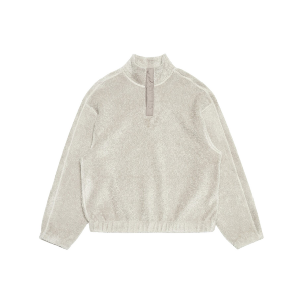 The Frankie Shop Amomento Fluffy Oversized Half Neck Pullover - Grey - Oversized Minimalist Tops in Grey - Shop at Coveti