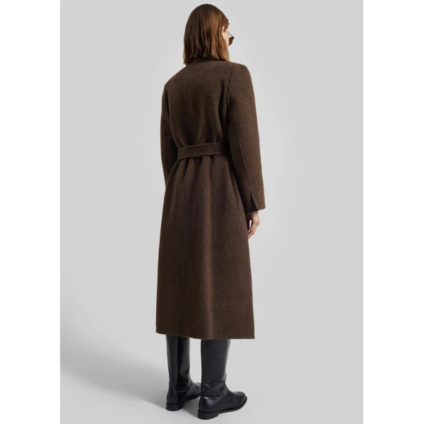 The Frankie Shop Arlene Wool Belted Coat – Brown, view 6