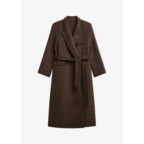 The Frankie Shop Arlene Wool Belted Coat – Brown, view 7