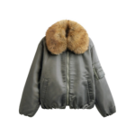 The Frankie Shop Arslev Bomber Jacket - Pale Olive - Oversized Minimalist Jackets in Green - Shop at Coveti