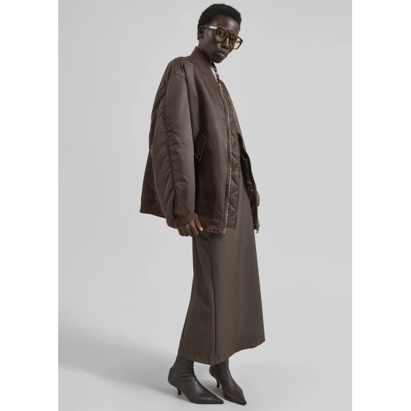 The Frankie Shop Astra Bomber Jacket – Brown, view 3