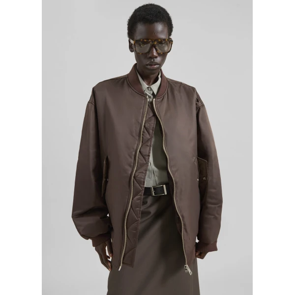 The Frankie Shop Astra Bomber Jacket – Brown, view 5