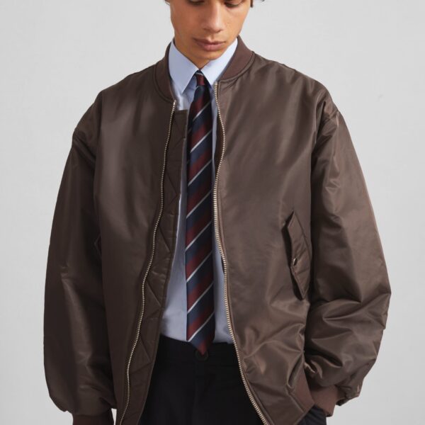 The Frankie Shop Astra Bomber Jacket - Brown - Oversized Minimalist Jackets in Brown - Shop at Coveti