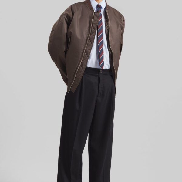 The Frankie Shop Astra Bomber Jacket - Brown - Oversized Minimalist Jackets in Brown - Shop at Coveti