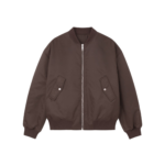 The Frankie Shop Astra Bomber Jacket - Brown - Oversized Minimalist Jackets in Brown - Shop at Coveti