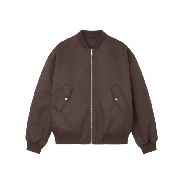 The Frankie Shop Astra Bomber Jacket - Brown - Oversized Minimalist Jackets in Brown - Shop at Coveti